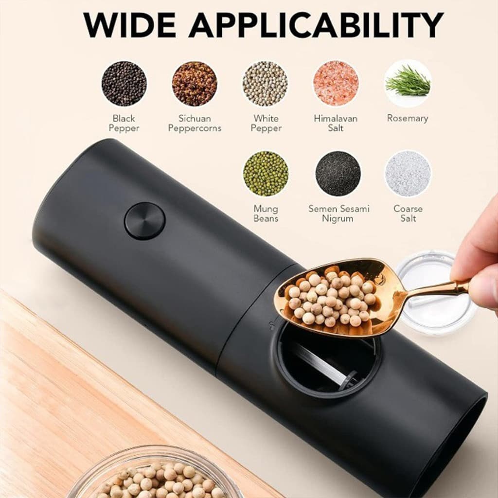 BEST Moedor Elétrico De Sal Pimenta Temperos Condimentos Automático Com Ajuste de Moagem NEW