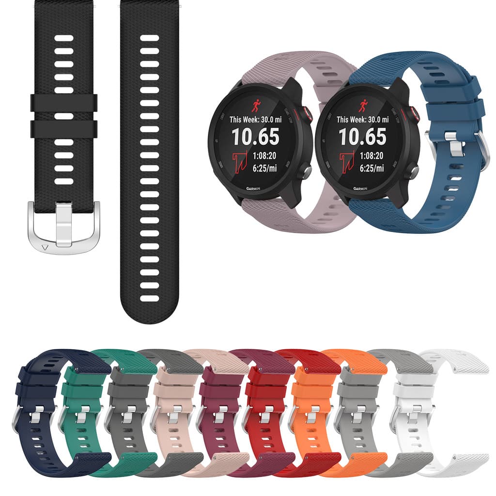 Pulseira De Silicone De 18 Mm 20 22 Para Garmin Forerunner 265 255 245 255S 265S 245M 645 645M 55 158 165 Música 970 570