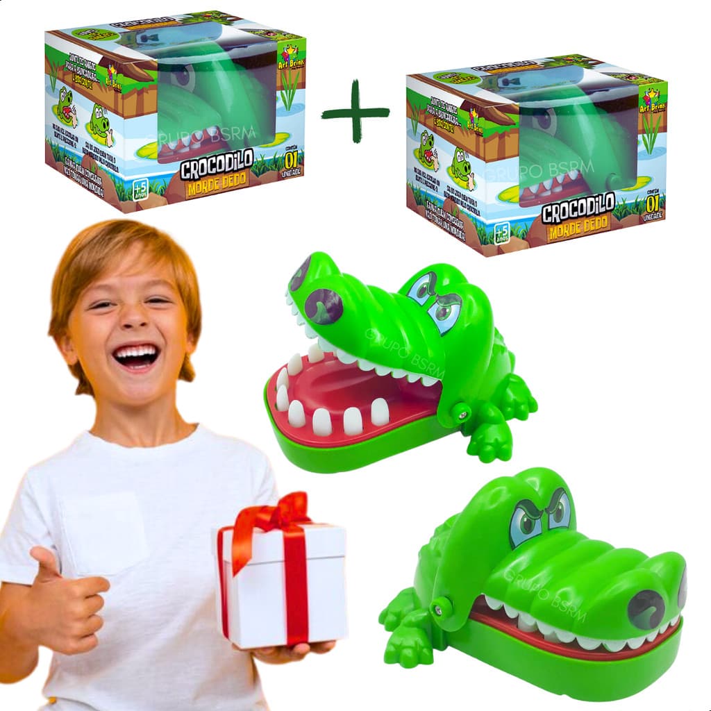 Kit 2 Brinquedos Crocodilo Morde Dedo Kit Brinquedos Criança 3 anos Infantil Jacaré Dente Dentista Presente Para Menino Menina jogos Infantis Brinquedos Educativos