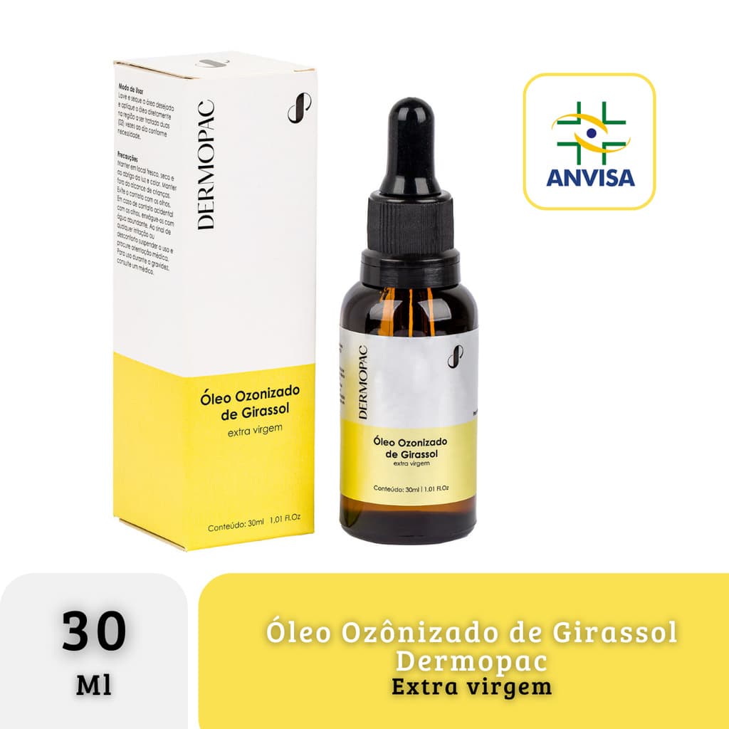 Óleo de Girassol Ozonizado Super Concentrado Anvisa Dermopac 30ml