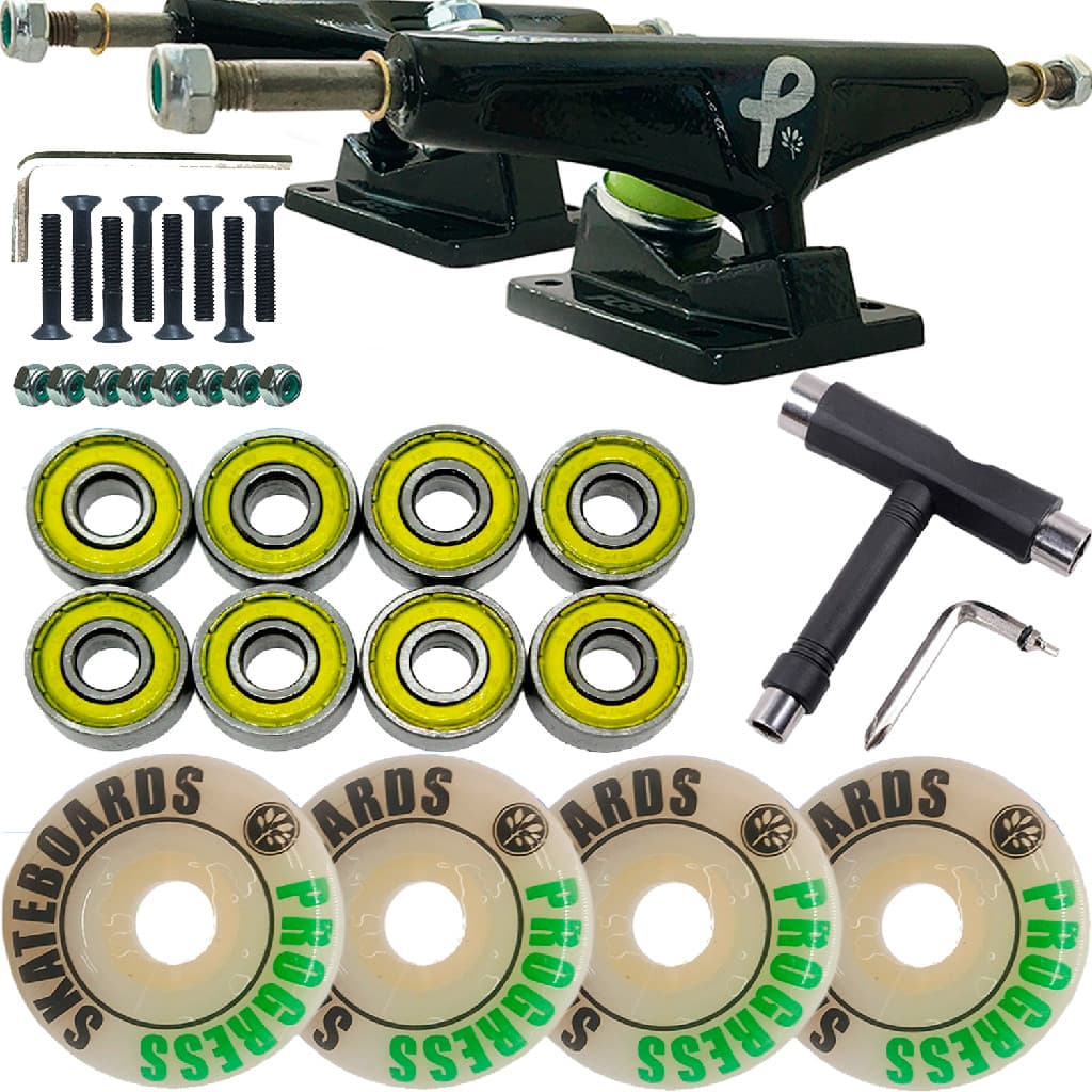 Truck PGS Profissional Rodinha de 54mm Progress, Rolamento abec + chave de skate