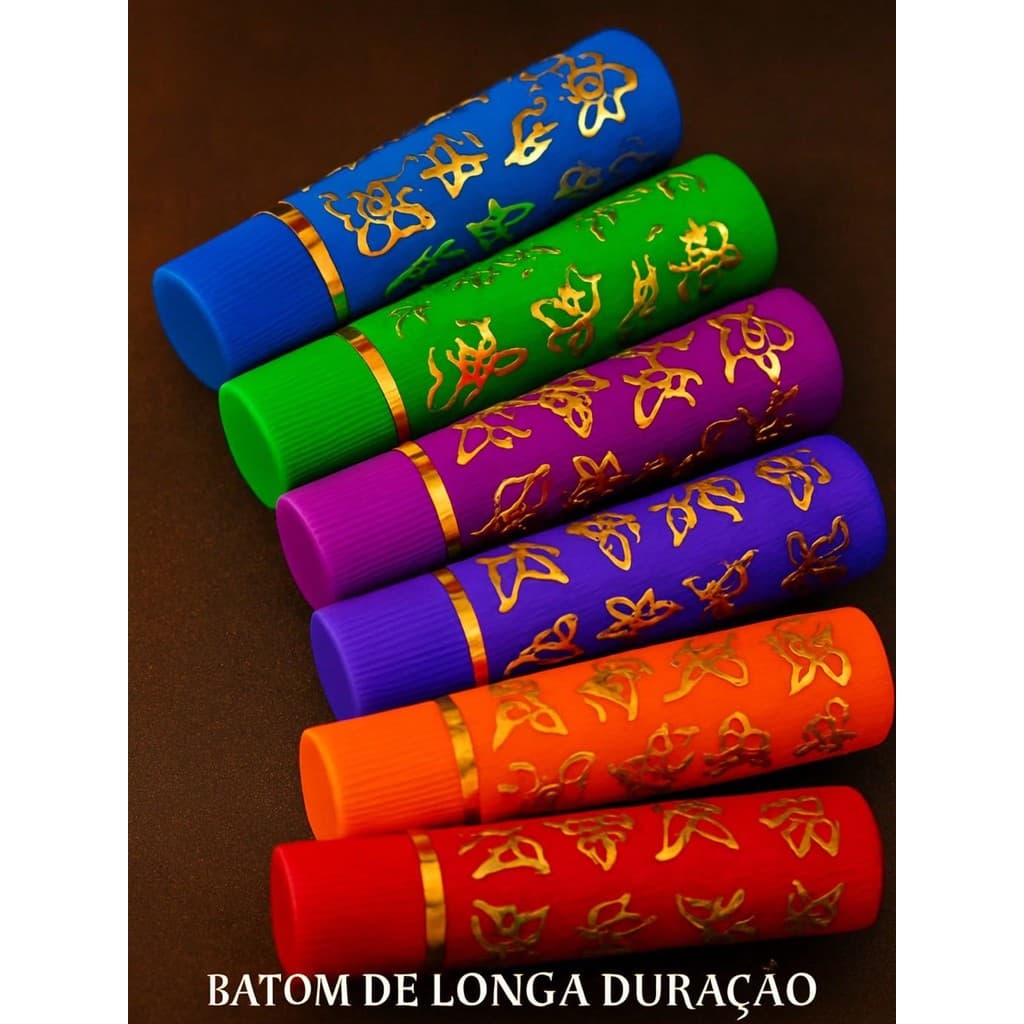 Kit 6 Batom Mágico 24 horas de Longa Duração Maquiagem com Embalagem Decorada