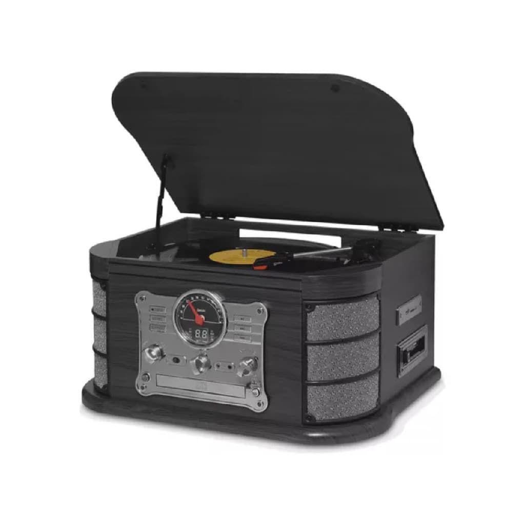 Vitrola Raveo Spazio Ebony Toca Discos Rádio Fm Cd Usb Bt