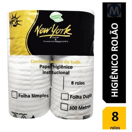 Papel Higiênico Rolão Para Empresas Econômico Folha Simples Kit 8 Rolos Premium