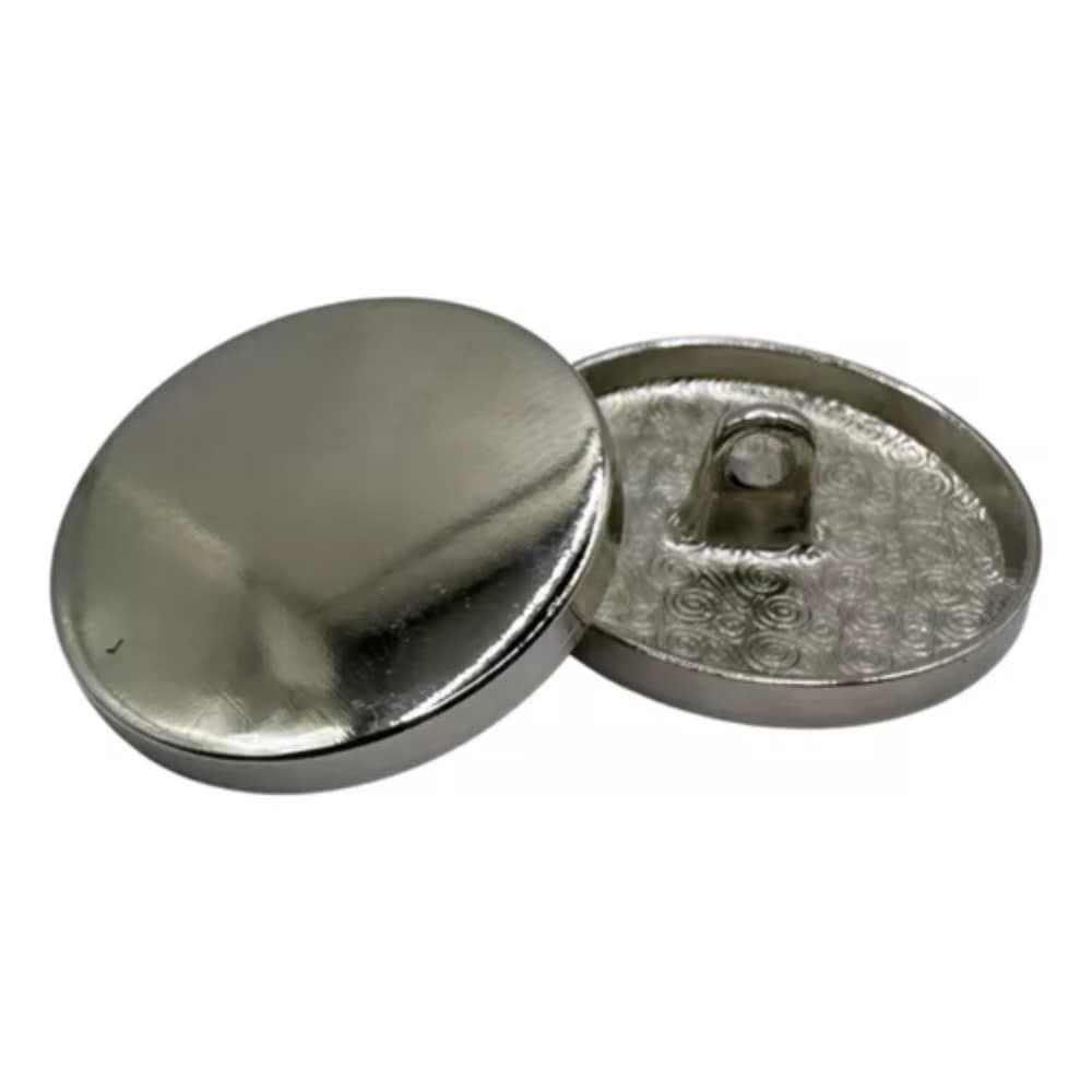 Botão Metal Redondo Prata C/10 Unidades- Escolha o tamanho