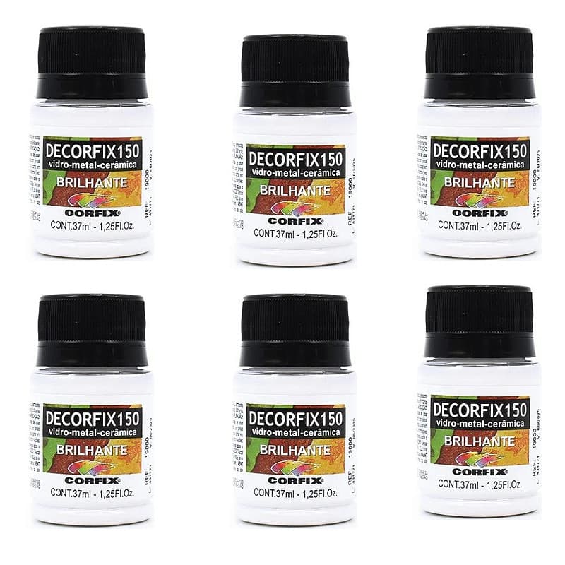 Kit 6x Decorfix 150 Brilhante Corfix 37ml - Branco