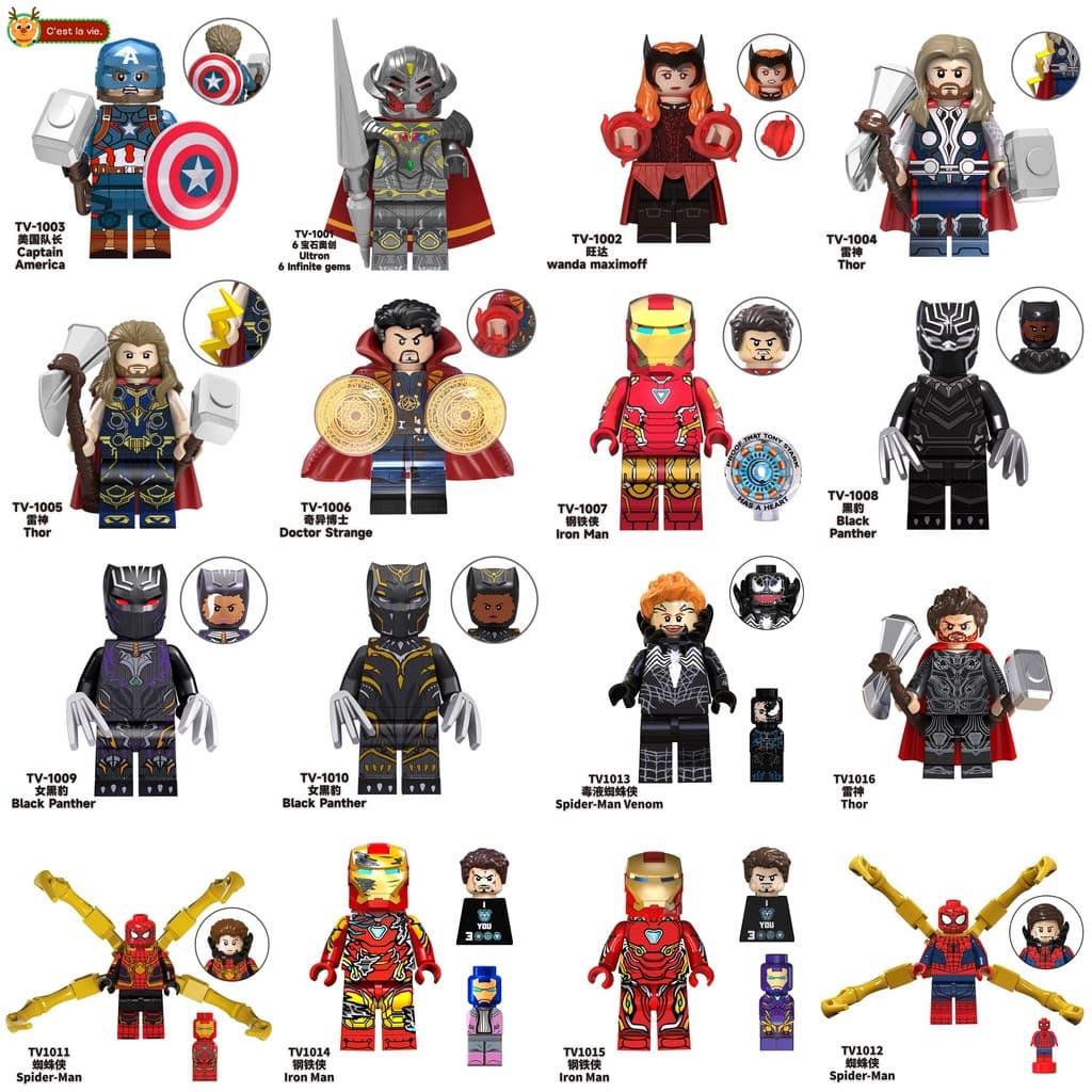 Brinquedo De Montagem item Decorativo Para Meninos Pequeno Presente Pantera Capitão Bonecos