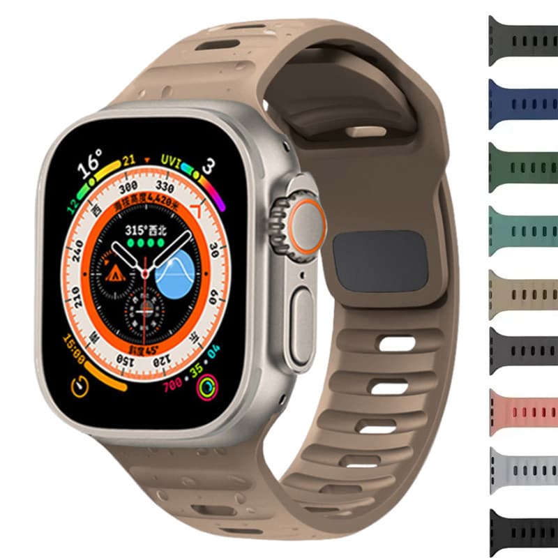 Pulseira Esportiva Macia De Silicone Com Furo De Ar Para Apple Watch S10 42MM 46MM Ultra iWatch Série 10 9 8 7 6 SE 5