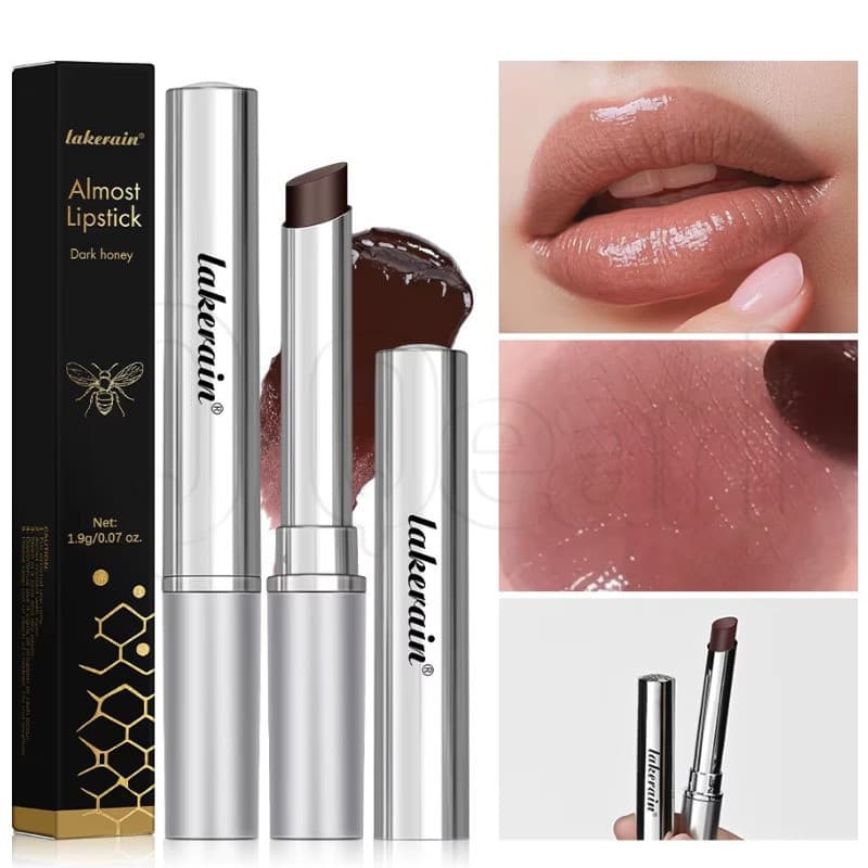 Bálsamo Labial Black Honey-Batom Tubo Prateado Sólido-Cosmético Para Cuidados Com Os Lábios-Brilho Incolor Natural-Maqui