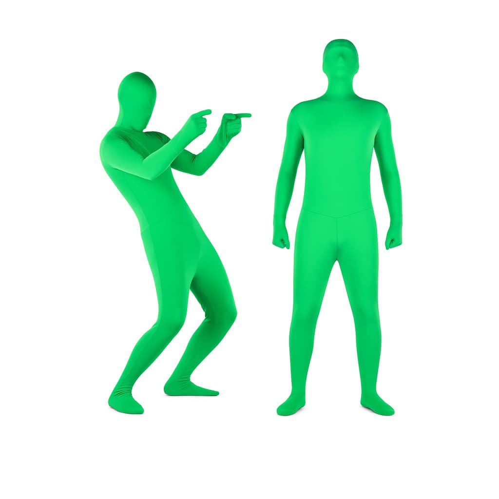 Roupa Chroma Key Verde Greika Unissex c/ Capuz – Tamanhos 1,60m 1,70m 1,80m p/ Vídeos e VFX