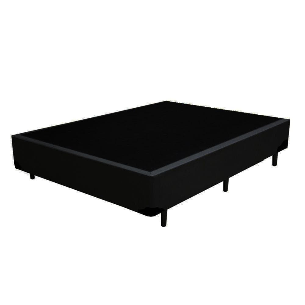 Base Cama Box Casal Suede Preto (138x188x40)