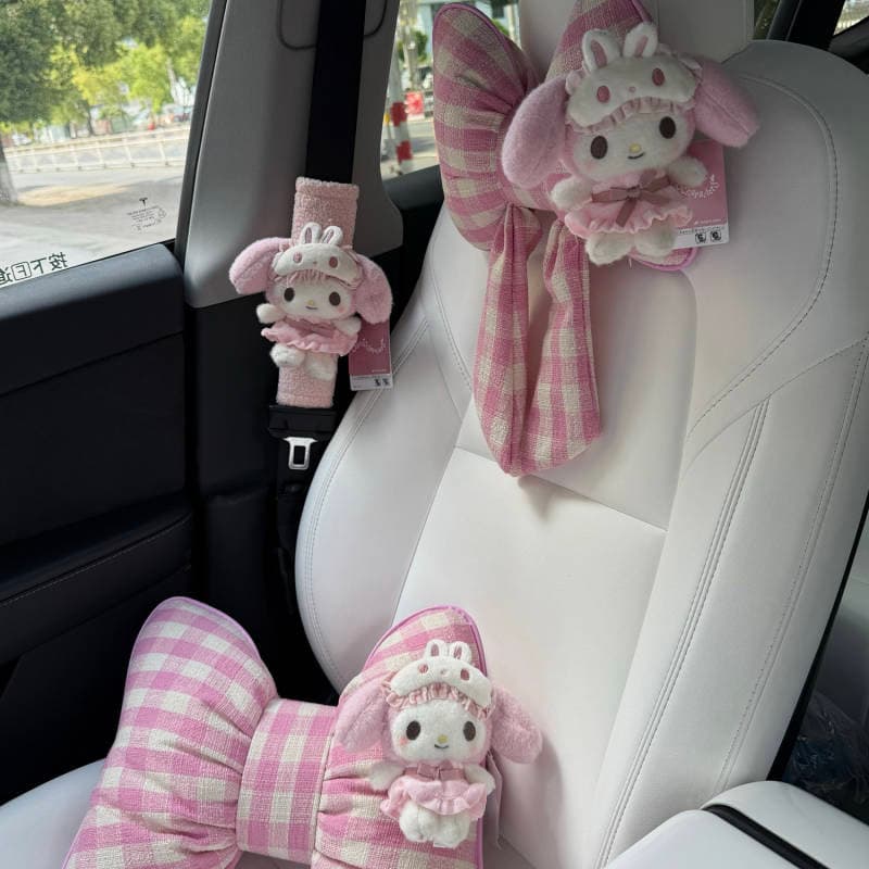 Eye Mask Melody Automotive Headrest Neck Pillow Bow Car Pillow Four Seasons Universal Car Seat Pillow Uart