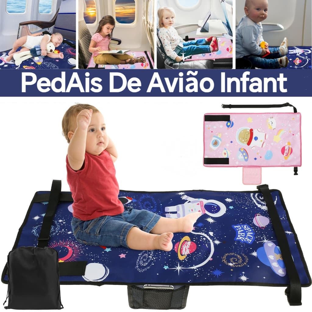 Pedais de avião Infantil Portátil, redes de avião infantil, extensores de assento de avião de viagem infantil