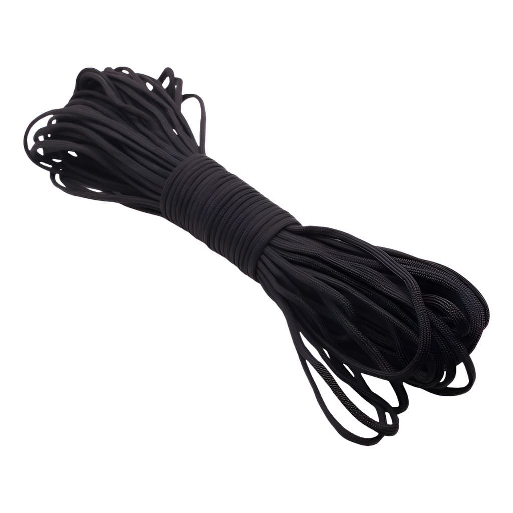 Corda 550 Paracord 31m 7-core Preta Para Amarração Barracas