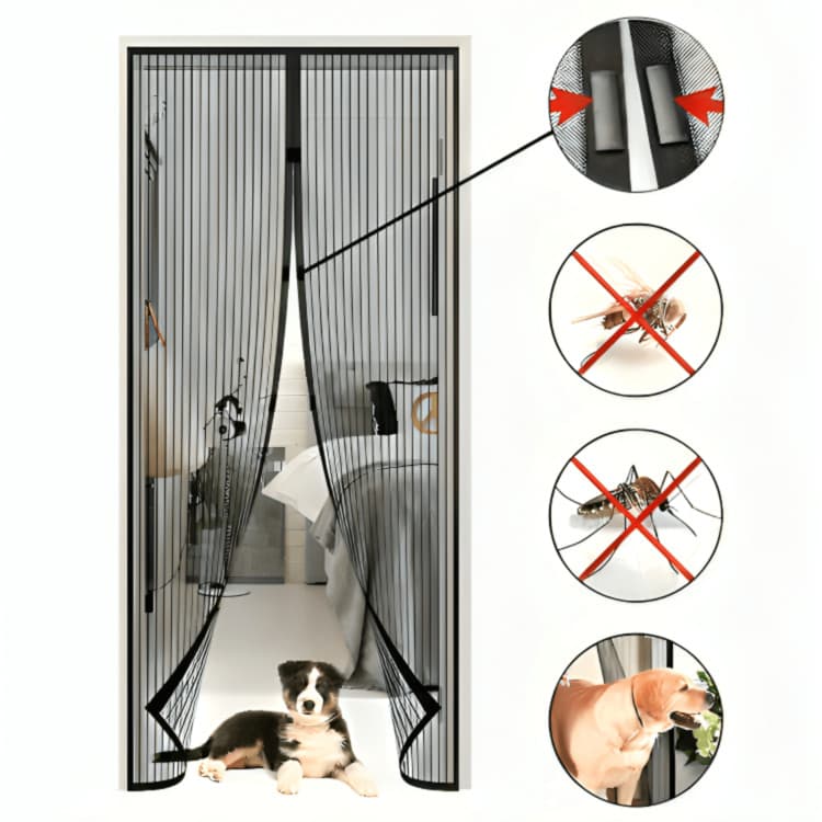 Cortina Protetora Insetos Tela Mosquiteiro Magica Porta 1,90x1,00 Magnético Tela Mosquito de Porta