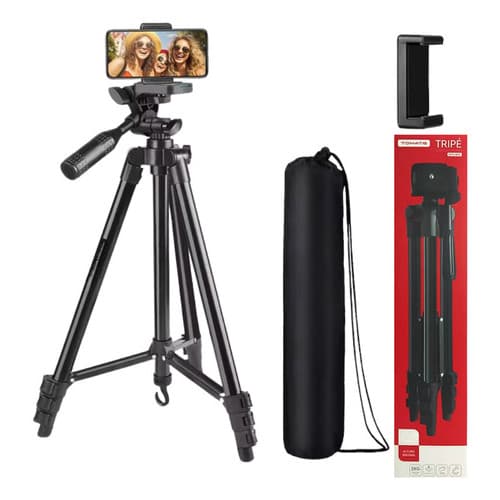Tripé Telescópico Profissional 1,40 + Suporte Celular iPhone Android Tomate