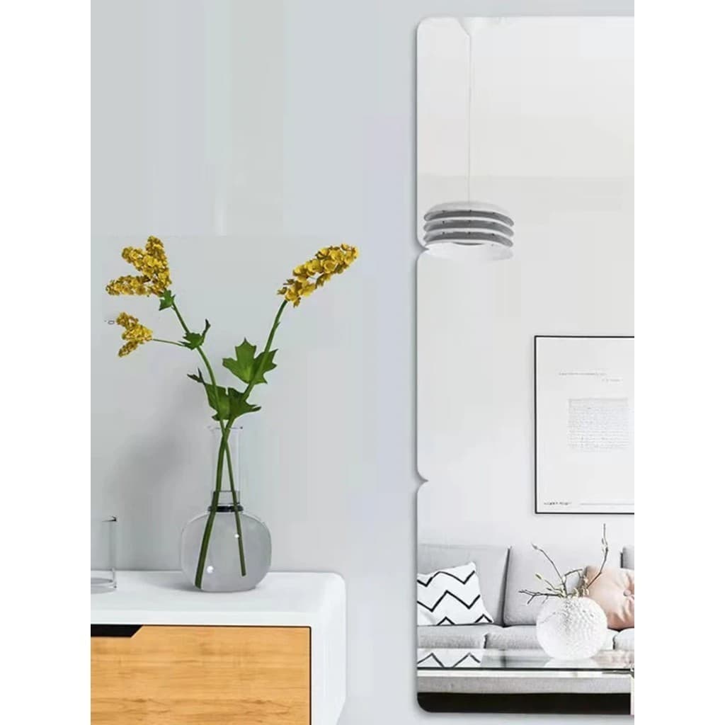 3 Espelhos Adesivo Decorativo De Parede 30x40 cm Versátil