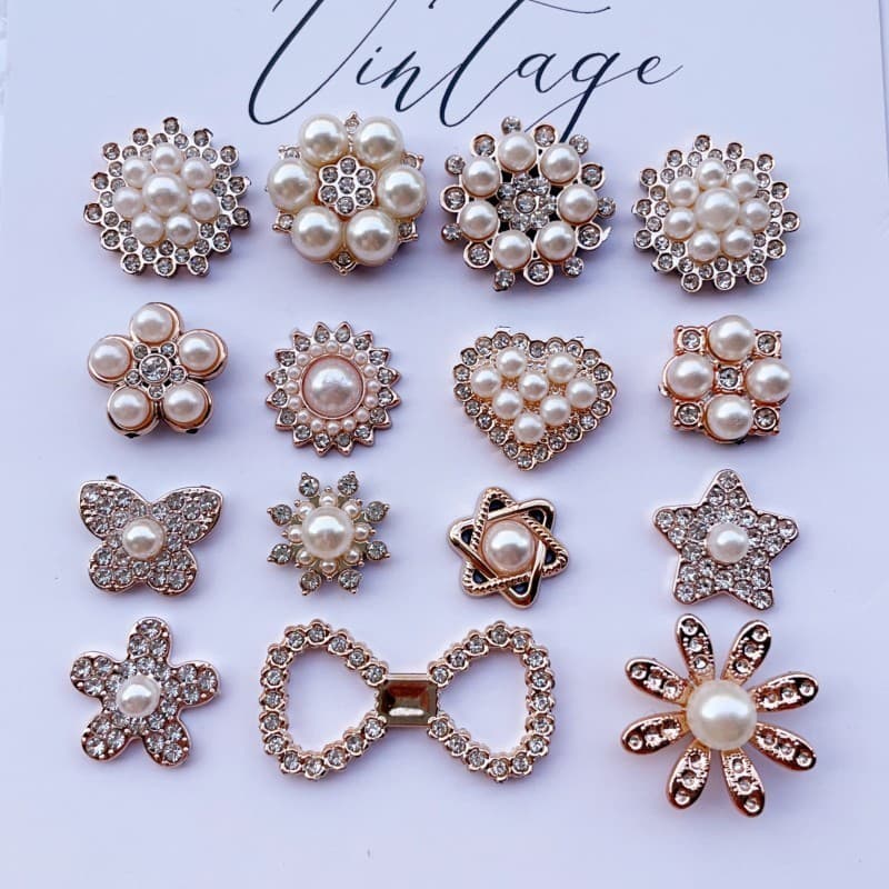 Resina Camélia Flor Cristal Rosa Estilo Botão Pinos DIY Conjunto Sapatos Charme 1 Peça