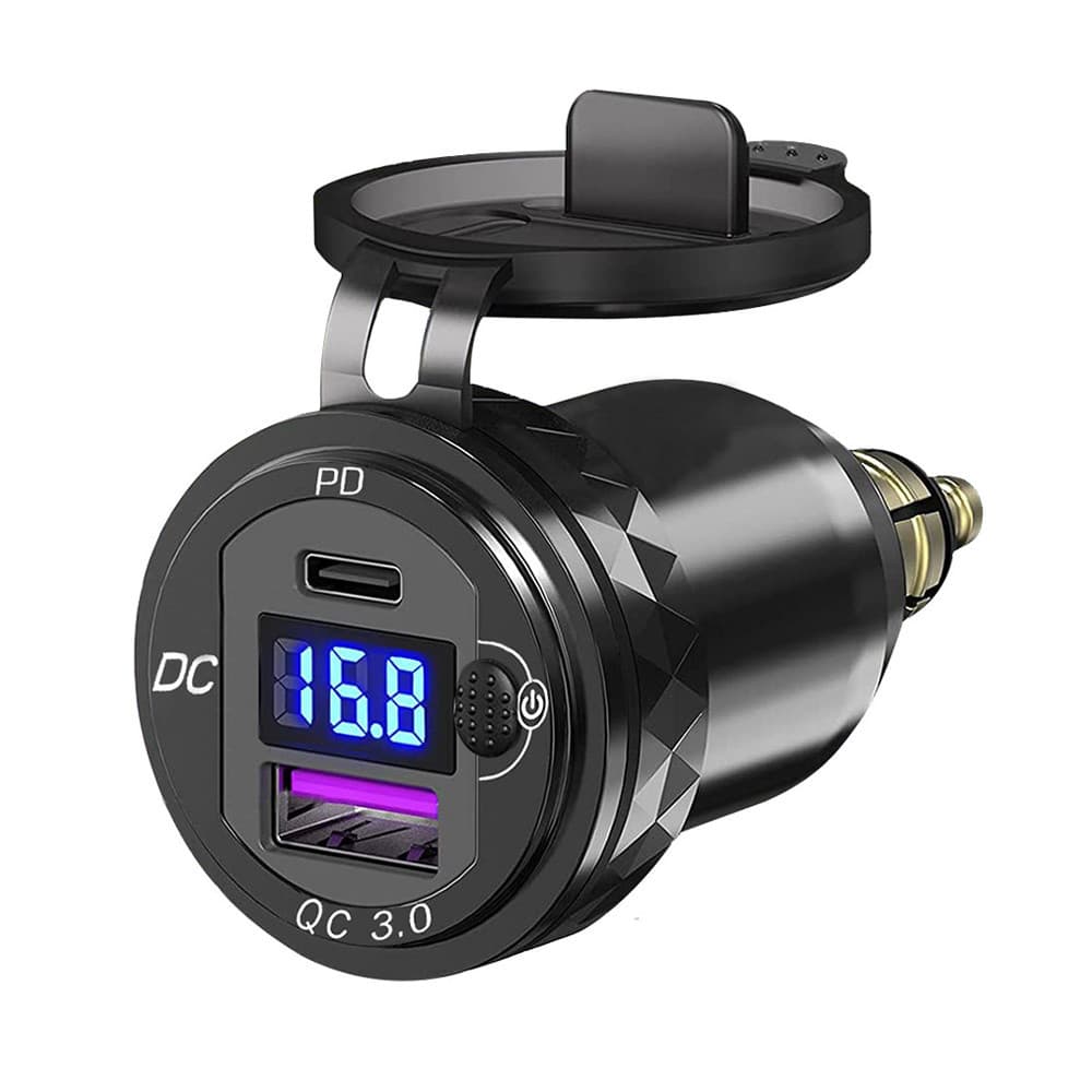 30W QC3.0 USB Tipo C PD Carregador Rápido Adaptador De Alimentação Hella DIN Tomada Para BMW R1250 1300GS Ducati Motocicleta Triumph