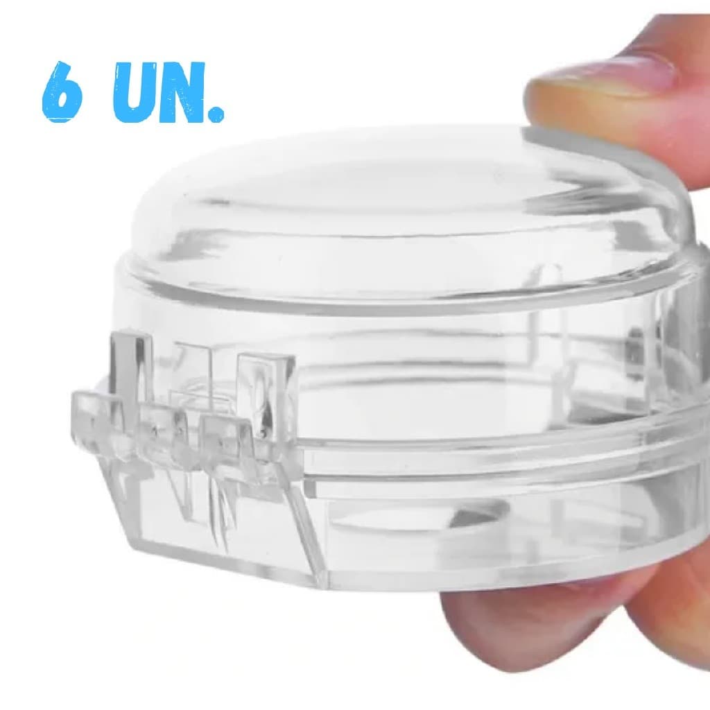 6 Unidades Trava de Tampa de Seguranca para Botao de Gas do Fogão em Acrilico