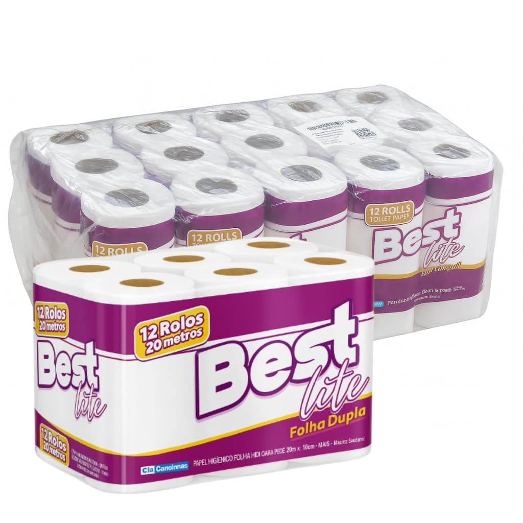Fardo Papel Higênico Best Lite Folha Dupla Total 96 Rolos