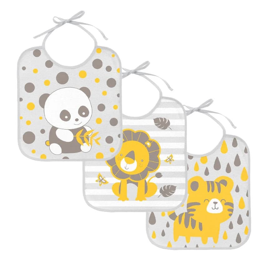 Kit Babador Bublim Incomfral Felpudo Floresta  - 3 Peças