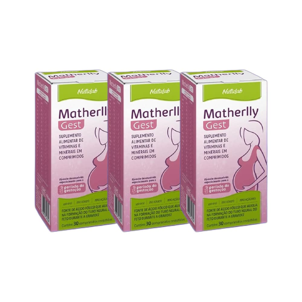Kit 3x Vitamina Matherlly Gest 30 Cpr Revestidos - NATULAB