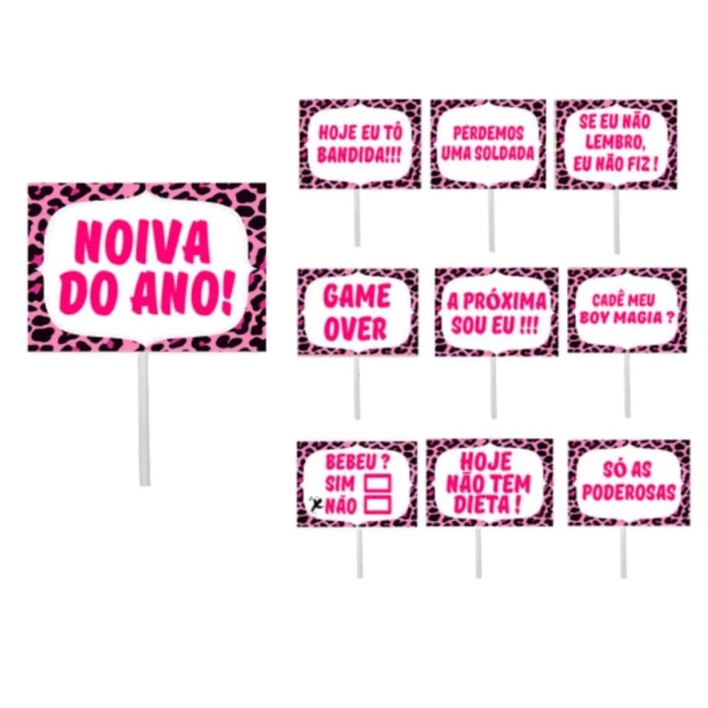 Plaquinha Despedida de Solteira Kit 10 Unidades Casamento