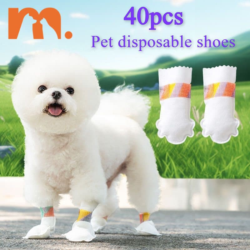 【Muhsinpet】40pcs para botas de cachorro Sapatos antiderrapantes à prova d'água para gatos de estimação Sapatos de proteç