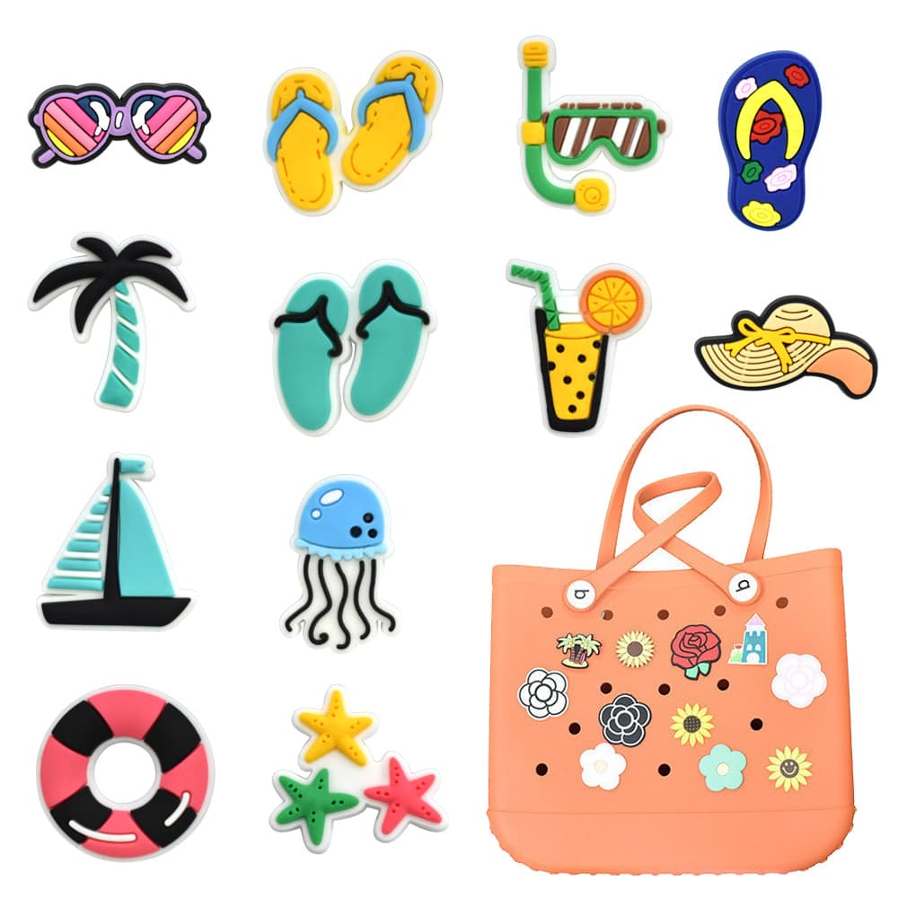 Big EVA Hole Bag for Bogg Saco De Praia De Desenho Animado Fivela Decorativa Acessórios De Moda