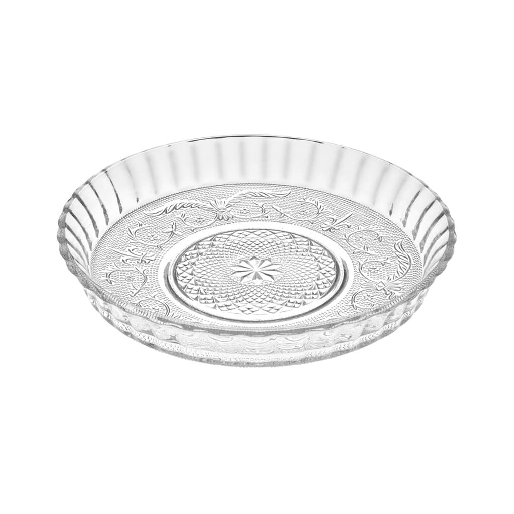 Prato Com Borda Em Vidro Para Sobremesas Bolo 30cm