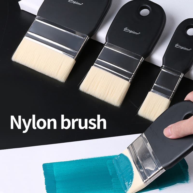 Pincel De Nylon Para Pintura , Pincéis Planos Desenho A Óleo Acrílico De Em Aquarela , Ferramentas , Materiais De Arte