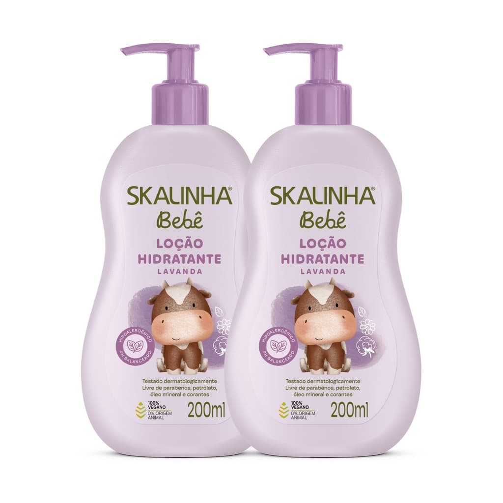 Kit 2 Loções Hidratantes Bebê Infantil Lavanda Skalinha