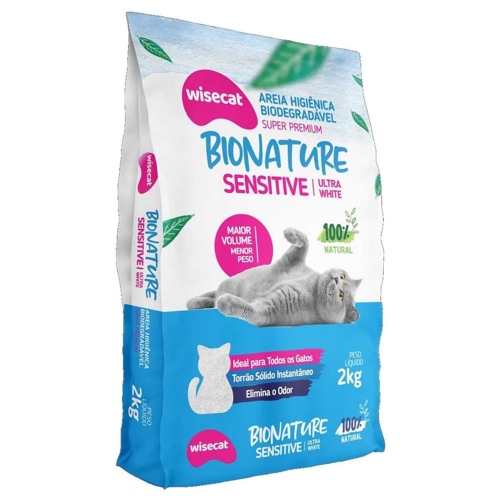 Areia Higiênica Para Gatos Biodegradável Sensitive 2kg