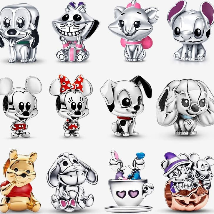 Pingente de charme da série Disney Princess adequado para acessórios de pulseira com tema Animal DIY