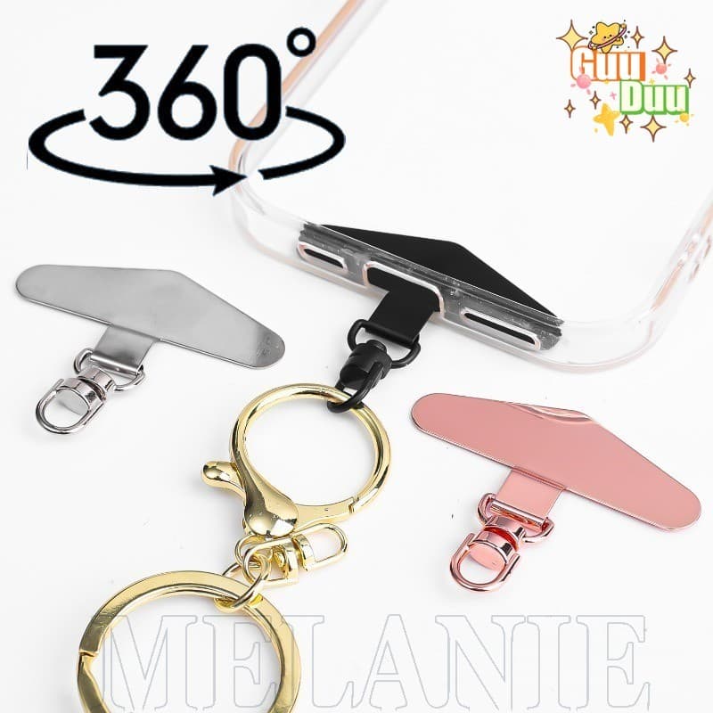 Aba De Amarração De Telefone De Aço Inoxidável-Clipe De Remendo De Metal Ultrafino-Junta Giratória 360-Peça De Conector 