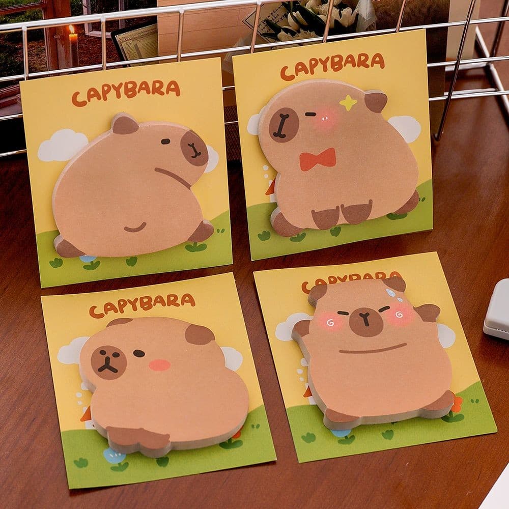 Memo Notas Novo Capivara Post-its – Cadernos De Formato Fofo Para Estudantes , Papel Adesivo Reutilizável E Portátil