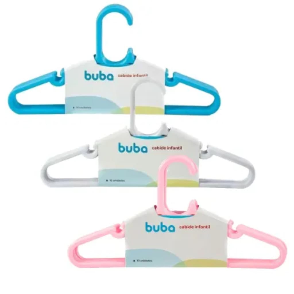 Kit 10 Cabides Infantil De Criança Buba