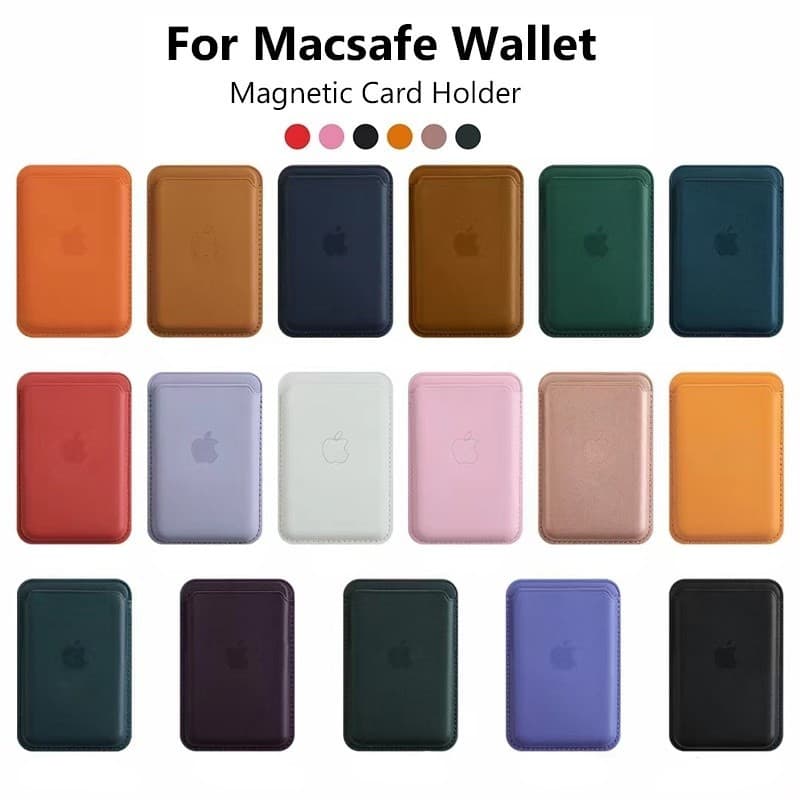 Capa De Couro Com LOGO MagSafe Para  ismartphones Porta Cartão/Carteira Magnética Compartimentos De Bolso