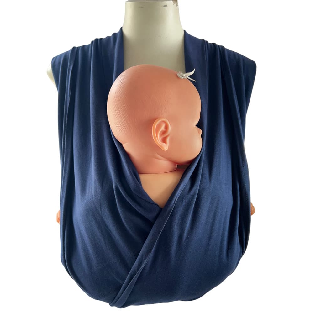 Wrap Sling de Vestir para Carregar Bebês - Azul Marinho
