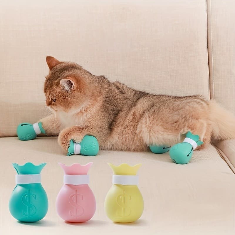 Sapato Botinha Sapatinho Para Pet Gato Cachorro De Silicone A Prova D´água 4 Patas Banho