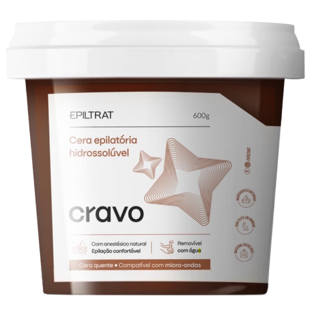 Cera Depilatória Cravo Hidrossolúvel Natural Labotrat 600g