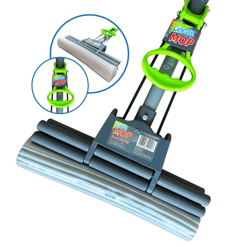 Mop  Rodo Celeste Original Limpeza Geral Plus Lava E Seca