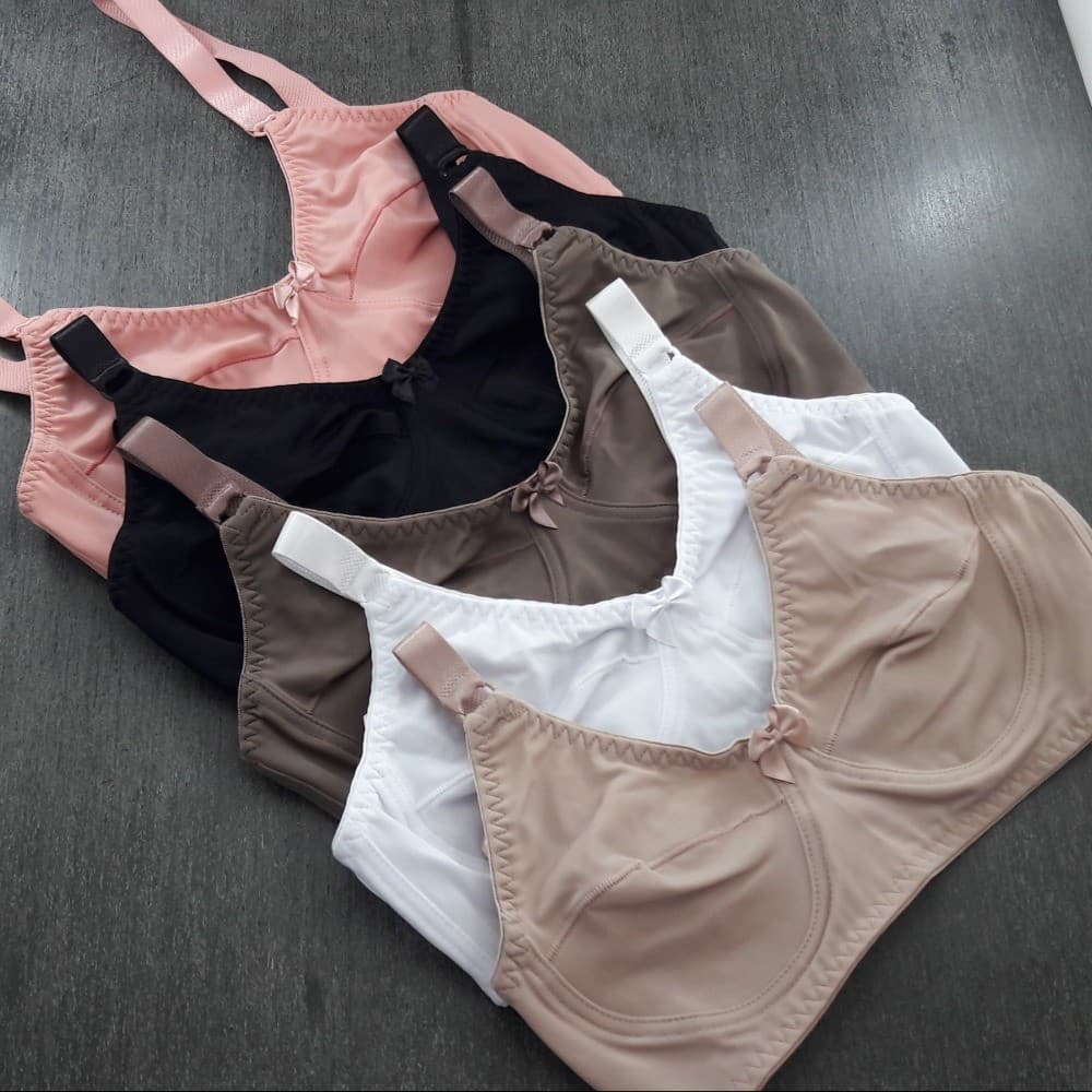 Kit 3 Sutiã Reforçado Sem Bojo Sustentação Tecido Duplo Dia a Dia Escolha Cor