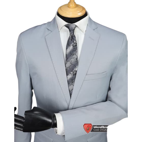 Terno Microfibra cinza claro colmeia