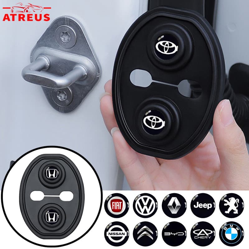 [Atreus] 1/4Pcs Amortecedor Batedor Fechadura Borracha Protetor Porta Carro Para Fiat Strada Argo Mobi Toro Polo T-Cross