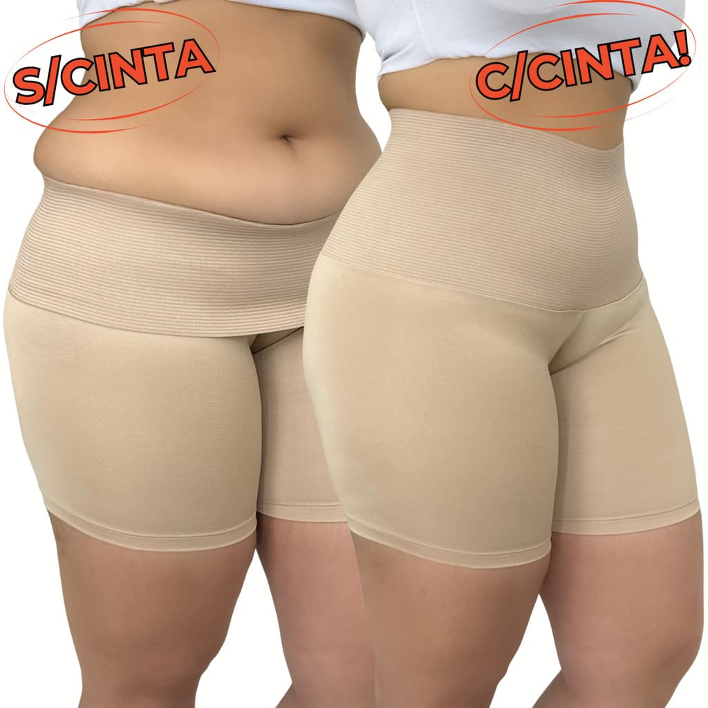 Cinta Short Modeladora Plus Size Short Feminina Alta Compressão