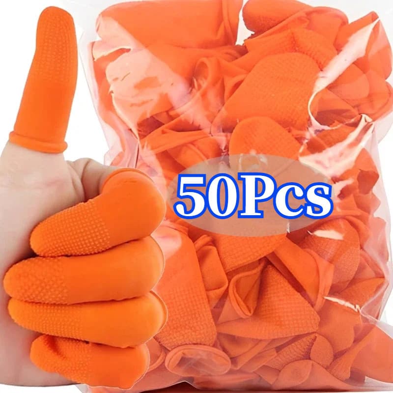 50Pcs Luvas Dedos De Borracha Anti-Estáticas Descartáveis/Látex Antiderrapantes Protetor De Cots Relógio Ferramentas De Reparo