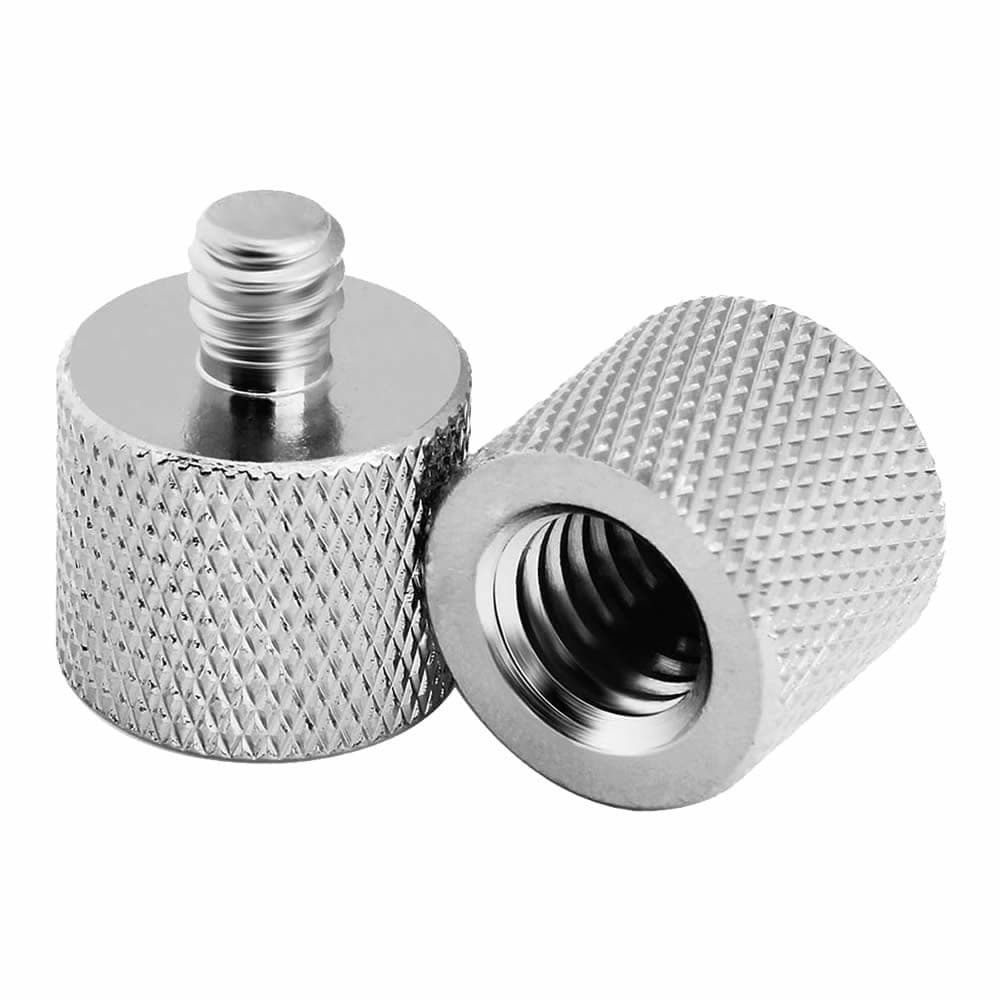 Parafuso Conversor Adaptador Fêmea 3/8 x Macho 1/4 em Alumínio