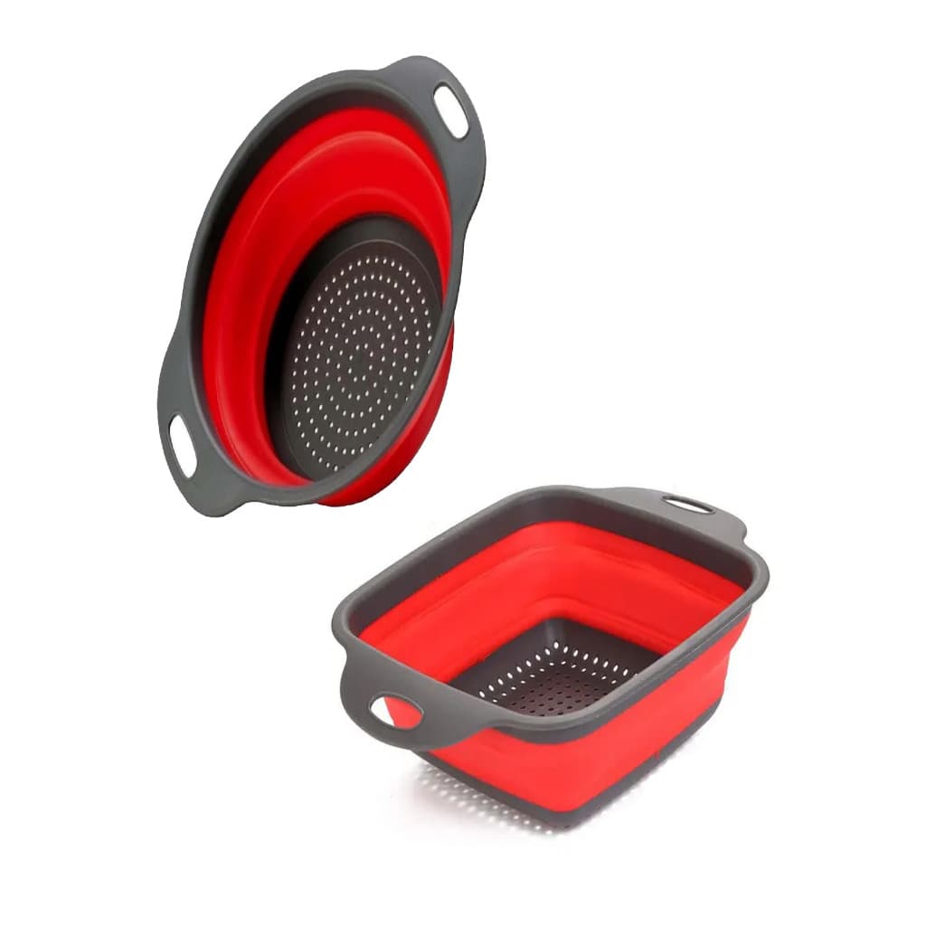 kit 2 Escorredor Alimentos e Utensílios Cozinha Retrátil Silicone Enviaremos cores sortidas
